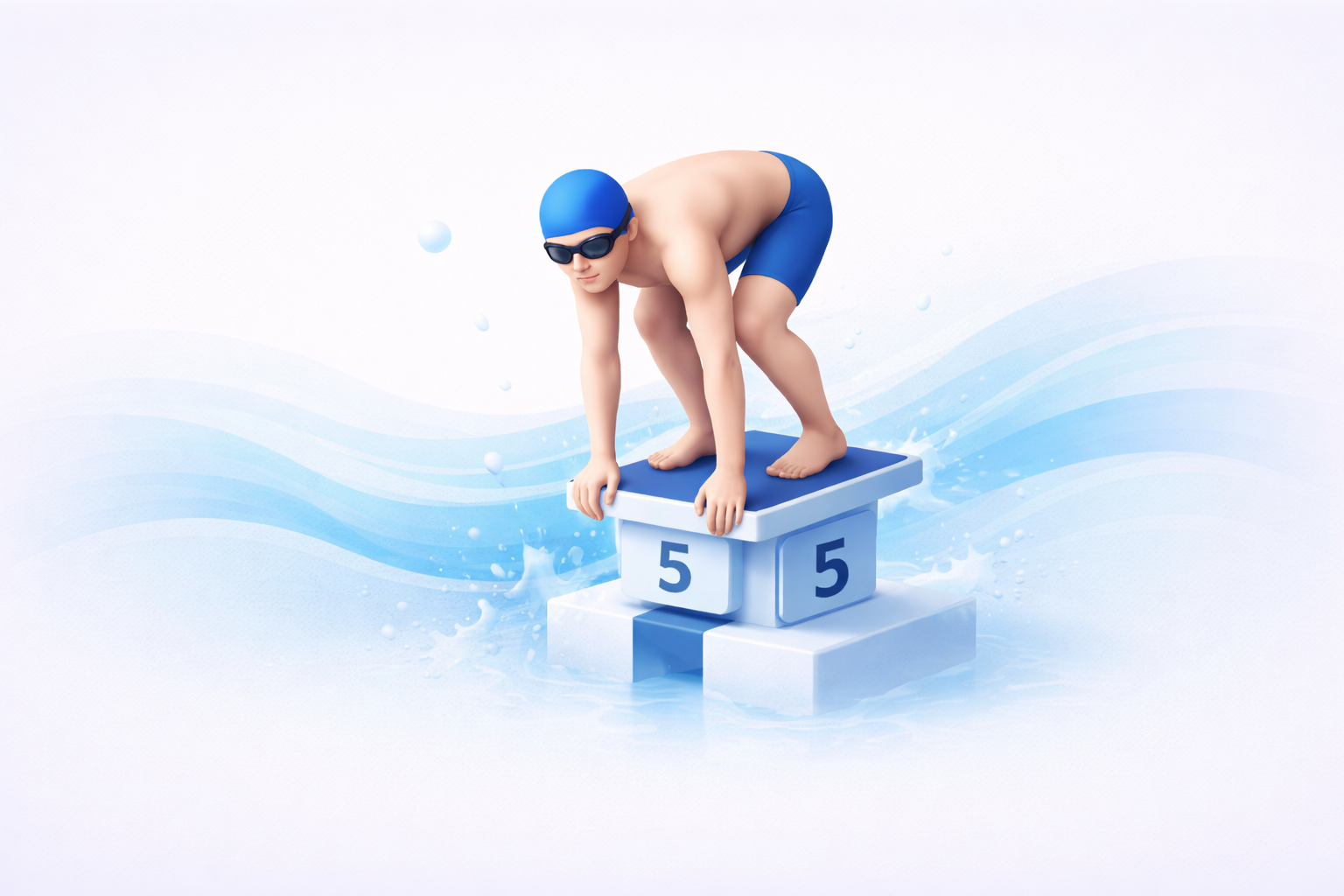 Nageur dans un couloir de piscine