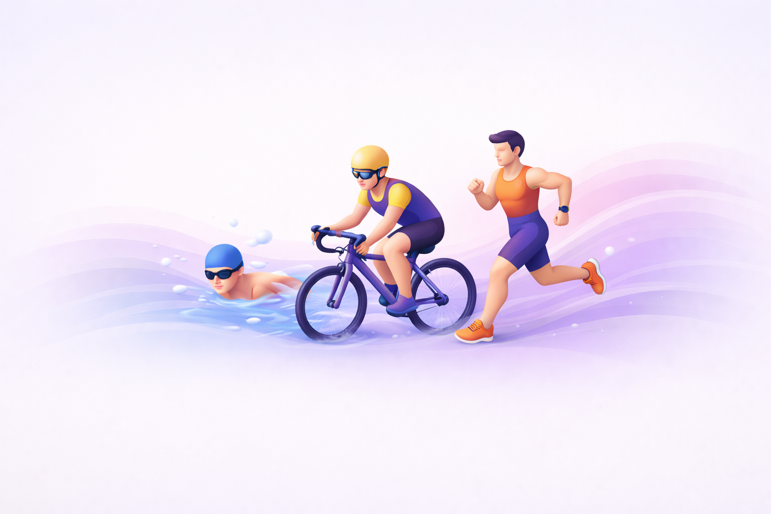 Athlète en entraînement triathlon